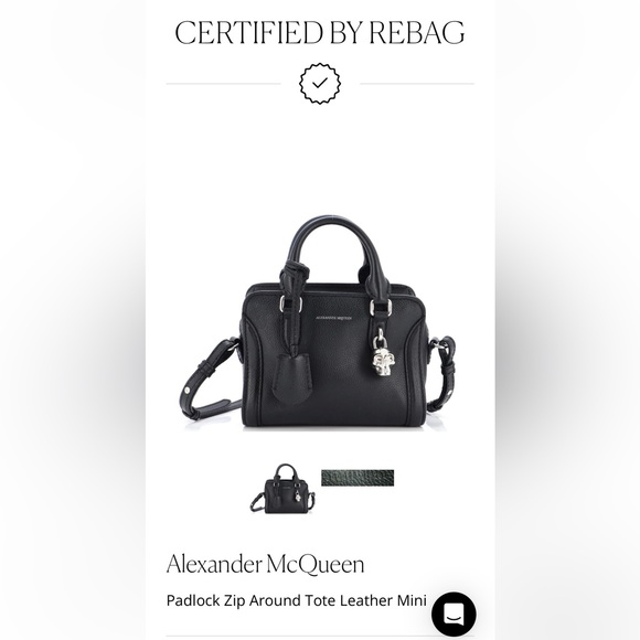 Alexander McQueen Padlock Zip Around Tote Leather Mini - Picture 9 of 10